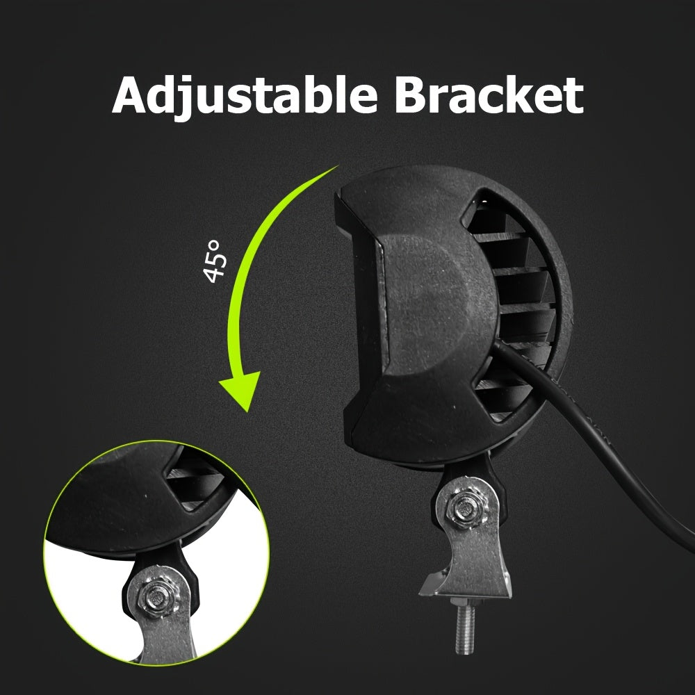 Set of 2, 4-Inch LED Work Lights, 60W, Suitable for Motorcycles And Boats, Offering Universal Ultra-Bright Illumination for Daytime Driving And External Modifications, Without Battery