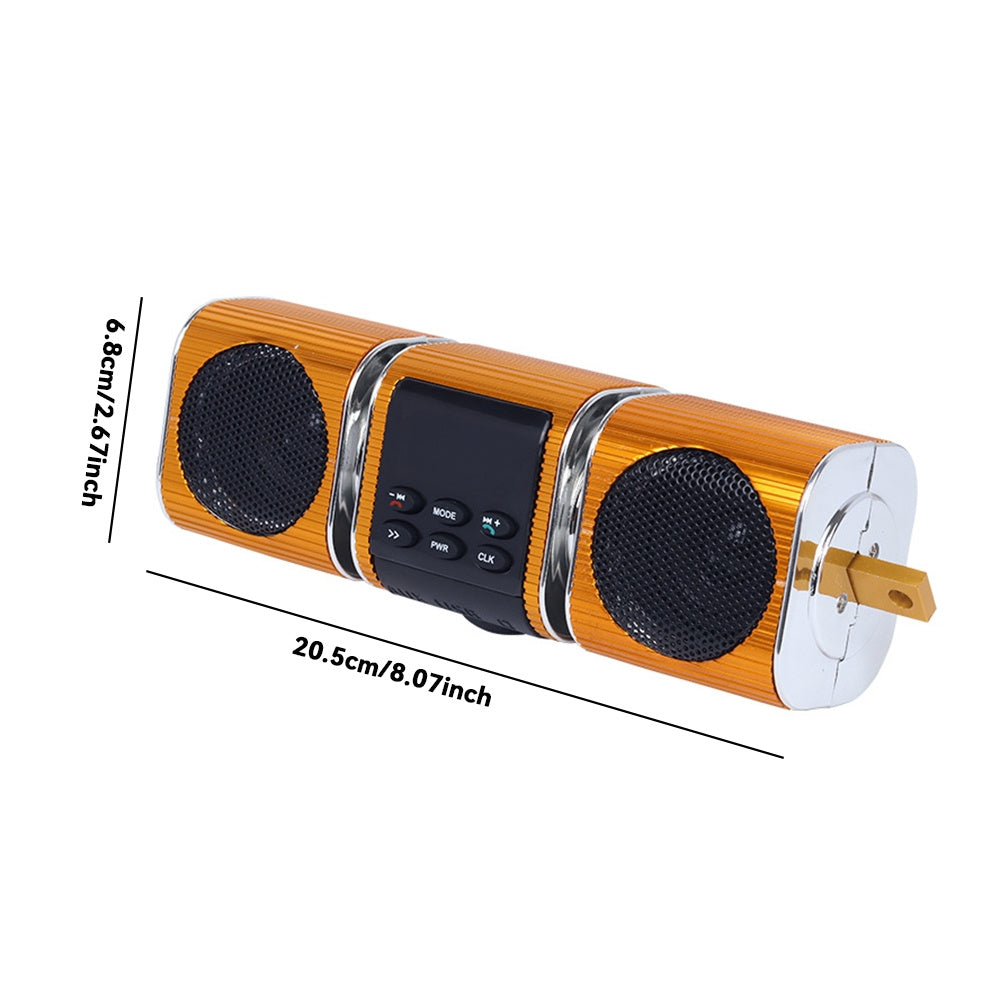 Motorcycle Sound Bar with Built-in Amplifier - Wireless, USB Inputs, 12V Metal MP3 Player Great for ATV, Scooter Bike, 12 Volt Off-Road Bikes, Without Battery