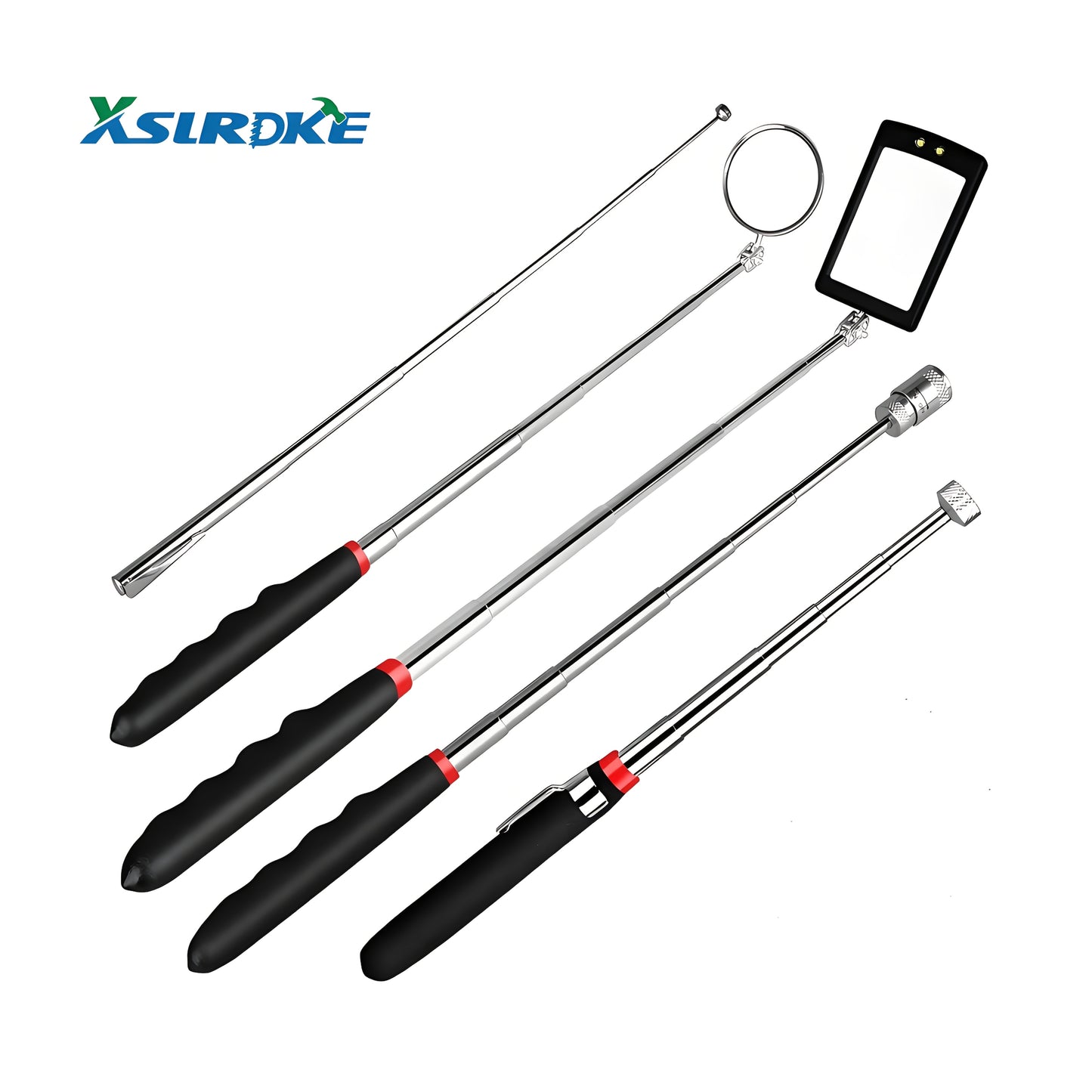 XSLRDKE Magnetic Pick-Up Tool, Adjustable Sticks and 360 Swivel Inspection Mirror, 5 Pack/6 Pack