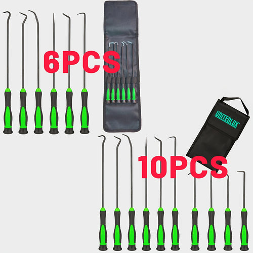 [Nice Gifts] 10pcs/6pcs Ultra Long Precision Hooks And Picks, Made Of High-Quality Steel, With Slip Handles And Non Electric Metal Hand Tools, Used For Maintenance Of Automotive Machinery And Electronic Products. Nice Gifts, Without Battery