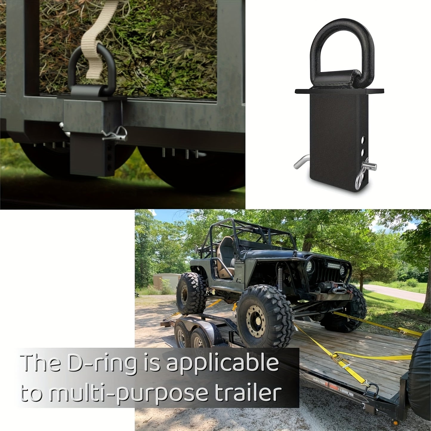 6/8pcs Stake Pocket D Rings Heavy Duty Removable D-Ring Stake Pocket Tie Down For Utility Trailers And Flatbeds Equipped With Hitch Pin, Removable Tie Down Utility For Flatbed Cargo Trucks. (Includes 2 Anti-slip Gloves)