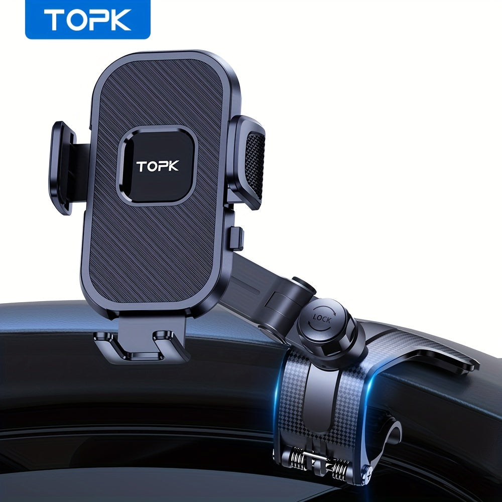 Phone Mount for Car Dashboard, 360 Degree Adjustable Cell Car Phone Holder with Anti-slip Silicone Clip [Multi-Angles&Stable] for All Smartphone