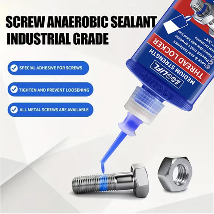 2/4pcs Thread Locking Adhesive Anaerobic Screw Locking Agent, Blue And Red Threadlocker with Anti-Loosening Anti-Vibration Anti-Rust Properties, Oil Resistant High Temperature Resistant, Secure Bond for Metal Plastic Stainless Steel Threads