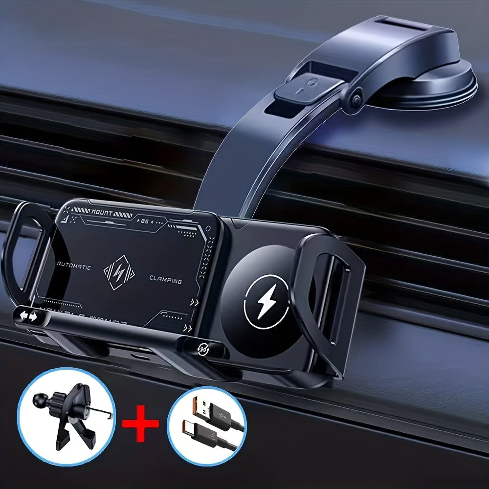 Car Holder with Wireless Fast Charging for Foldable Screen Phones Suitable for iPhone 8/X/11/12/13/14/15 Series, Samsung Note20/10/9/8 Series, S10/9/8 Series Fold 5, Fold 6/, W23/W24 Wireless Charging Output 5W/7.5W/10W/15W