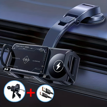 Car Holder with Wireless Fast Charging for Foldable Screen Phones Suitable for iPhone 8/X/11/12/13/14/15 Series, Samsung Note20/10/9/8 Series, S10/9/8 Series Fold 5, Fold 6/, W23/W24 Wireless Charging Output 5W/7.5W/10W/15W