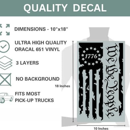 2pcs Stickers We The People American 250th Anniversary Flag, Patriot 1776 Old American Flag Truck Tailgate Vinyl Decals, Car Modification Decor Accessories, Home Decals