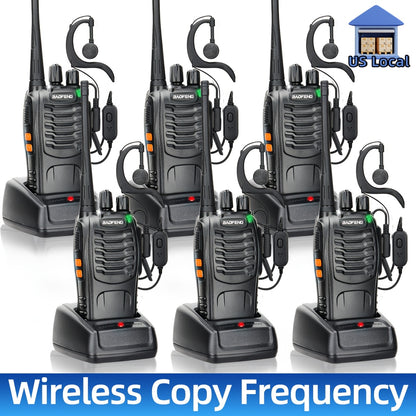 2pack Baofeng Adult Long Distance Walkie-talkie with Headset, 16 Channels Rechargeable Handheld Two-way Radio, Suitable for Hiking, Cycling, Camping and Skiing