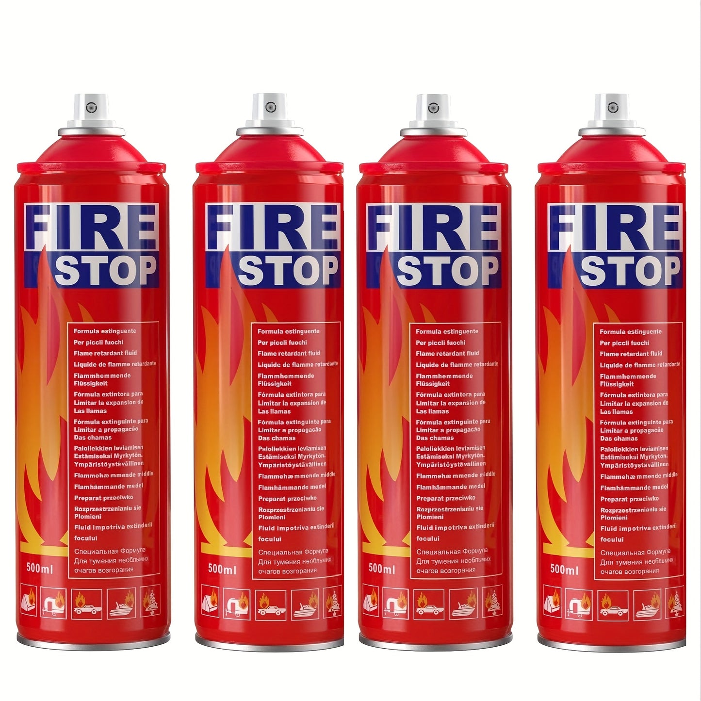 [Portable Fire Extinguisher] 2pcs/4pcs Fire Extinguisher For Home, Car, Kitchen, Boat - Portable Formula Fire Stop Small - 4-in-1 With Mounting Bracket