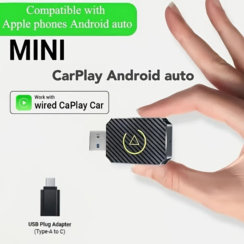 Mini Wireless CarPlay Adapter, Compatible with Apple and Android, Plug and Play, Low Latency for Wired to Wireless CarPlay, Fits Multiple Car Models, 2024 Upgrade, Fast and Stable Connection, No Battery Required, Christmas Gift