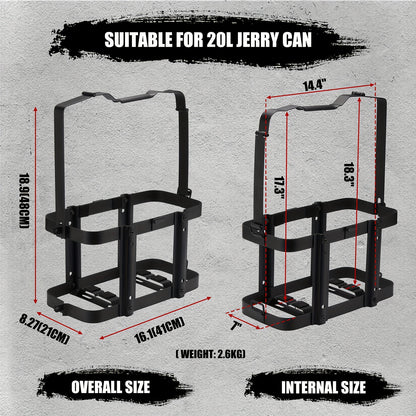 5 Gallons (20L) Fuel Storage Container Can Holder Mount, Jerry Can Mounting Holders, Lockable Mounting Bracket for Camping, RV, Motorcycle, And Overlanding, solely for Metal NATO Style, Gas Can Mount Rack, solely Rack