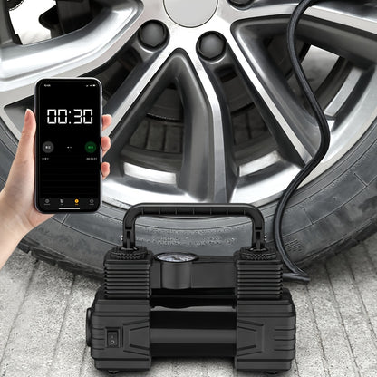 150 PSI Car Inflator Pump Portable Air Pump for Sedan, Multifunctional 12V with Pointer Gauge, Without Battery