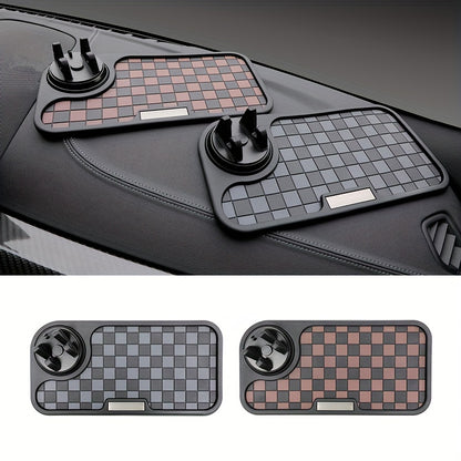 [Car Anti-Slip Mat] Car Anti-Slip Mat Dashboard Ornament Mat Mobile Phone Rotating Holder Dashboard Storage Mat High Temperature Resistant High-End Square Grid Mat Creative Ornament Pad Car Interior Accessories