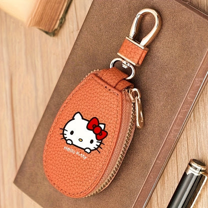 Sanrio'S for Hello Kitty Key Bag - Black Car Key Storage Bag with Golden Zipper, Multi Functional Keychain, Compact Design, Suitable for Home Use, Key Storage Organizer, Suitable for Hello Kitty Additions