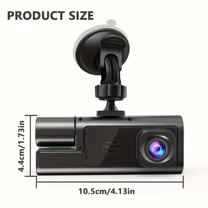 1080P Triple Camera Dash Cam, Car Camera with IR Night Vision, 170° Wide Angle Car DVR Camera, 16GB/32GB TF Card Optional, Loop Recording, G-Sensor | 2-Inch IPS Screen Dual Lens Car Dashboard Video Cam, 24H Parking Mode, Christmas Gift
