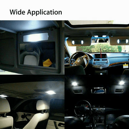 40PCS Car LED Combination Set 12V-T10 Width Indicator Dual Pointed Reading Light,Car Interior Combination LED Map Door Dash Gauge Instrument Concierge, White