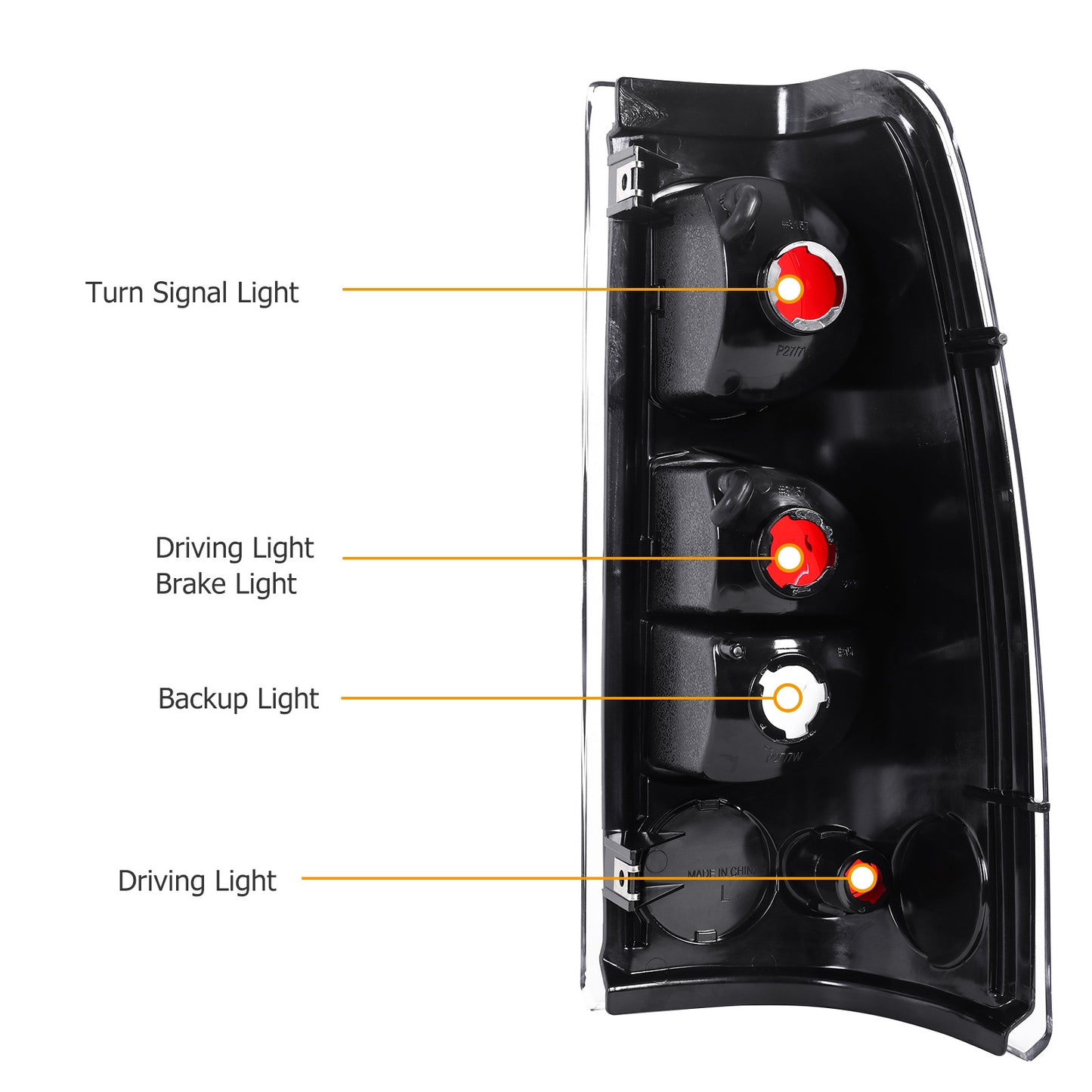 Tail Lights A Pair For Chevy 1500 2500 3500 1999-2006 For GMC Sierra 99-03 Tail Lights, Without Battery
