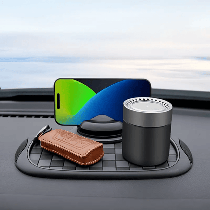 [Non-Slip PVC Dashboard Pad] Car Dashboard Pad With Rotating Mobile Phone Holder And License Plate - Non-Slip PVC, High Quality, Ergonomic Oval Design To Enhance Grip And Safe Driving