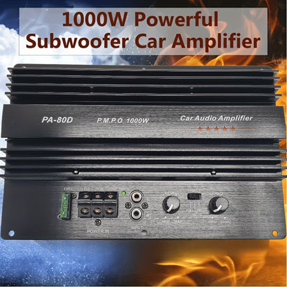 High Power 12V 1000W Car Audio Amplifier Board Powerful Subwoofer Bass Amplifier High Power 1000W Car Subwoofer Amplifier - RMS 600W, Supports 8Inch, 10Inch, 12Inch Speakers, Ultra Low Distortion(0.01%), 12V High Performance Audio Board