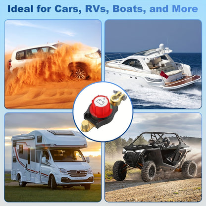 Heavy Duty 3rd Gen Overhead Battery Disconnect Switch- Negative On/Off Security, Manual Lever and Screw Terminals for Cars, Trucks, Boats, RVs, Easy to Install, Sturdy Construction, Corrosion-Resistant Contact Points, Suitable for RV Enthusiasts