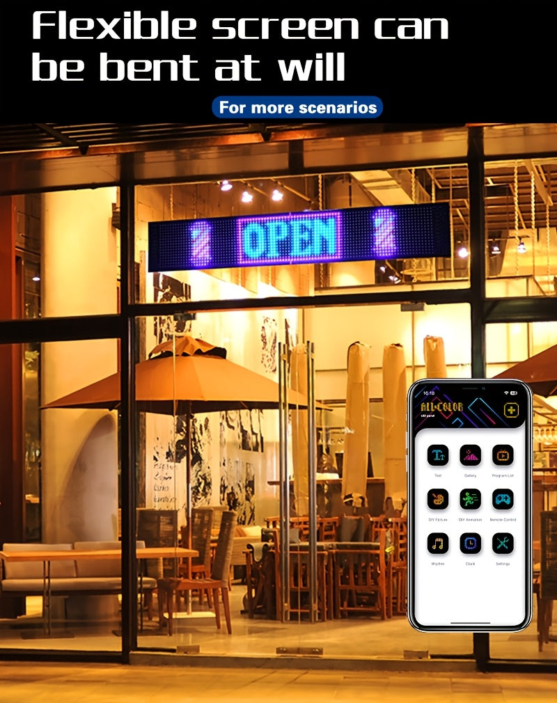 Summer Deal-Scrolling LED Car Sign, Programmable LED Sign with APP Control And Remote, USB Powered DIY Text Animation Graffiti Pattern, Rolling Devil's Eye for Trucks SUVs Store Hotel Bar.