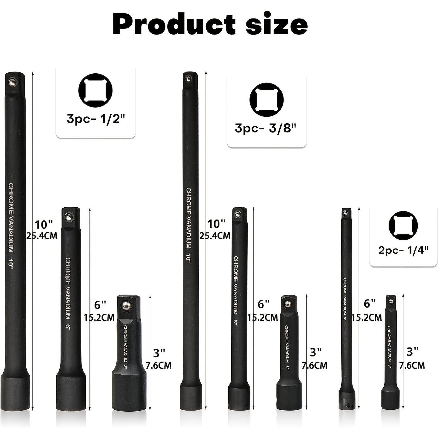 18pcs Drive Tool Accessories Kit: Includes Socket Adapters, Extension Bars, Universal Joints, And Impact Couplers, Professional Socket