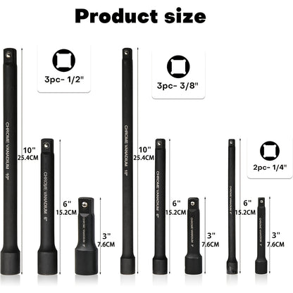 18pcs Drive Tool Accessories Kit: Includes Socket Adapters, Extension Bars, Universal Joints, And Impact Couplers, Professional Socket