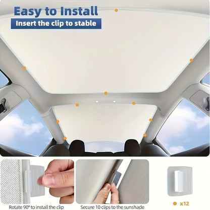 for The for TESLA Model 3 from 2017 to 2023, a Folding Sunshade with Thermal Insulation Is Available, Paired with a Set of Two Ice Crystal Sun Visors in Gray And Black, a Great Value Purchase