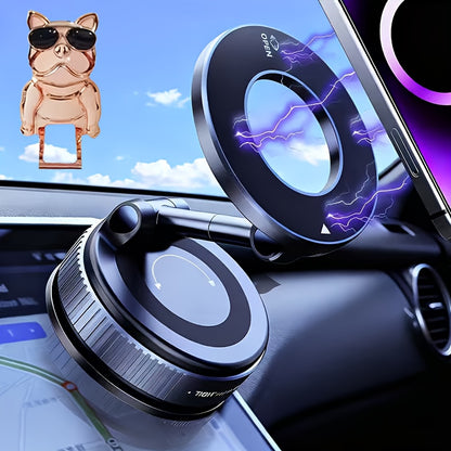 [Portable Foldable Holder] 360° Adjustable Magnetic Phone Mount, Suitable for Car/Gym/Mirror/Smooth Surfaces/Bathroom Mirror, Universal, Portable Foldable Car Phone Holder, Compatible with All Smartphones and Car Models, Foldable Design, Secure Fixation,