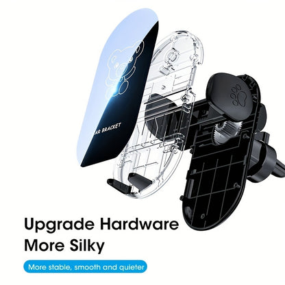 1pc Car Mobile Phone Bracket The New Car With Navigation Support Rack Bear Cartoon Car Air Outlet Fixed Mobile Phone Rack