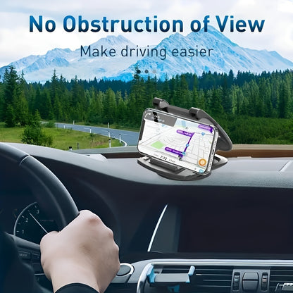 [360° Rotation] All-Around View Car Phone Mount - Universal Dashboard Cradle with 360° Rotation for Secure, Hands-Free Driving - Compatible for Iphone, for Samsung for Galaxy, And for Android Smartphones