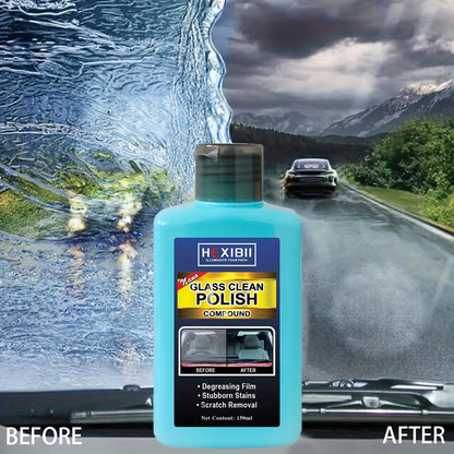 Car Glass Oil Film Cleaner, Glass Film Removal Paste, Car Windshield Glass Oil Film Remover for Auto and Home Eliminates Coatings to Restore Glass to Clear