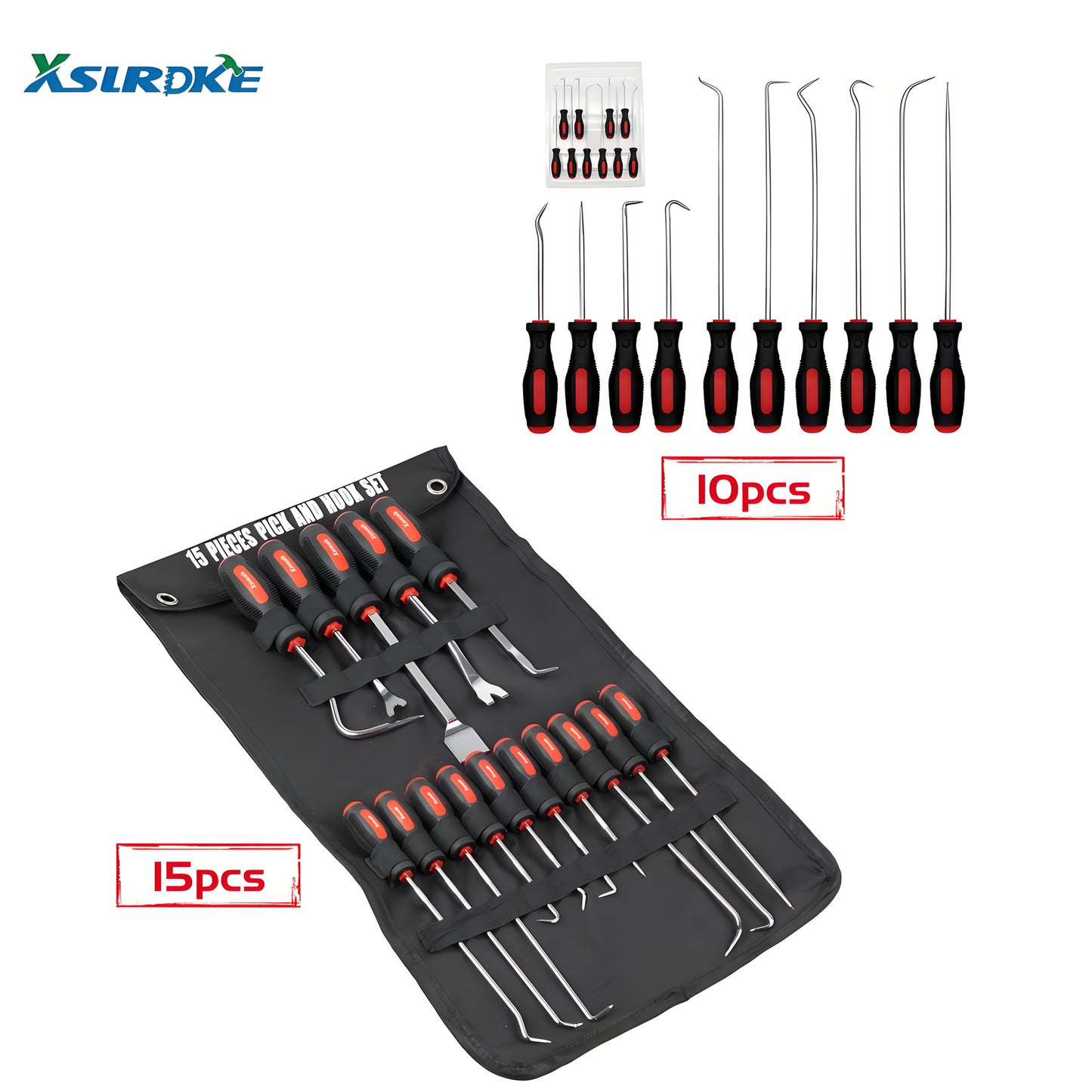 XSLRDKE 10pcs/15pcs Pick And Hook Set, Precision Automotive Pick Tool Set for Car Auto Oil Seal/O-Ring Seal Gasket Pick Mini Hooks Puller Remover Best for Automotive And Electronic Tools, Practical Tool