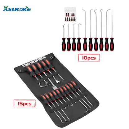 XSLRDKE 10pcs/15pcs Pick And Hook Set, Precision Automotive Pick Tool Set for Car Auto Oil Seal/O-Ring Seal Gasket Pick Mini Hooks Puller Remover Best for Automotive And Electronic Tools, Practical Tool