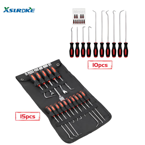 XSLRDKE 10pcs/15pcs Pick And Hook Set, Precision Automotive Pick Tool Set for Car Auto Oil Seal/O-Ring Seal Gasket Pick Mini Hooks Puller Remover Best for Automotive And Electronic Tools, Practical Tool