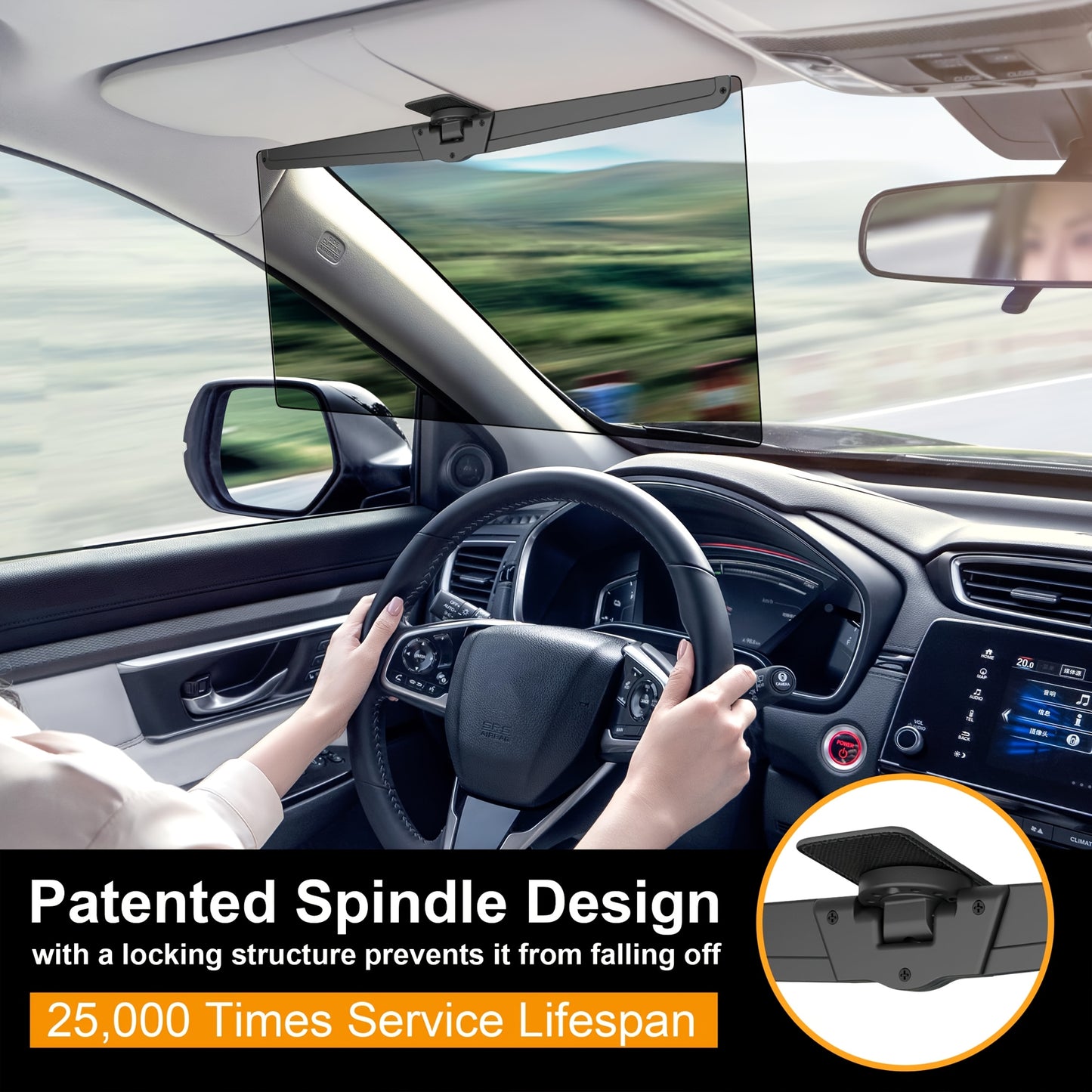 Car Visor Extender, Polarized Anti-Glare UV400 Blocker, Safety Clip Adjustable Extender, Universal, Safe And Comfortable Driving