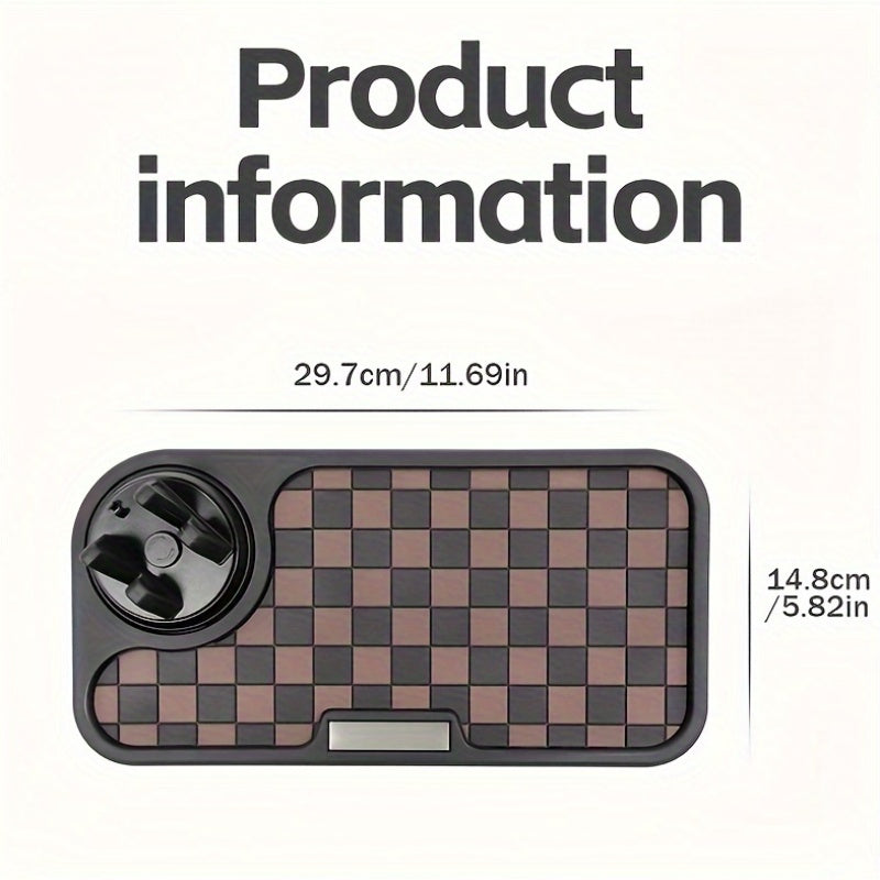 [Car Anti-Slip Mat] Car Anti-Slip Mat Dashboard Ornament Mat Mobile Phone Rotating Holder Dashboard Storage Mat High Temperature Resistant High-End Square Grid Mat Creative Ornament Pad Car Interior Accessories