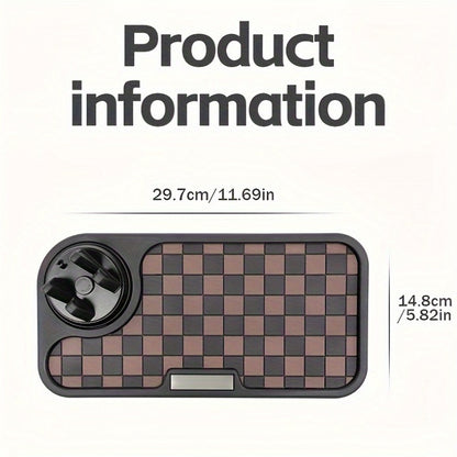 [Car Anti-Slip Mat] Car Anti-Slip Mat Dashboard Ornament Mat Mobile Phone Rotating Holder Dashboard Storage Mat High Temperature Resistant High-End Square Grid Mat Creative Ornament Pad Car Interior Accessories