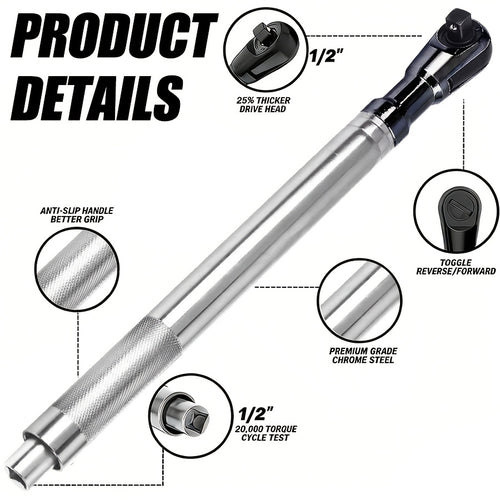[3-In-1 Impact Wrench] 1/2" Offset Extension Wrench for Impact Drills, Ratchet Extended Wrench, Electric Extended Wrench, 3-In-1 Impact Wrench Extender, Suitable for Confined Spaces