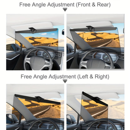 2-Pack Car Sun Visor Extender, Anti-Glare UV Protection 400 Blocker, Safety Buckle Adjustable Extension, Suitable for Safe and Comfortable Driving