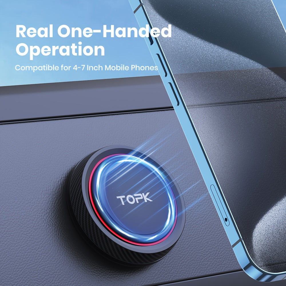 [Magnetic Car Holder] TOPK D45A Magnetic Car Phone Holder Mount, Strong Magnet 360° Enhanced Version with Improved Adhesion Resistant to High and Low Temperatures Magnetic Car Phone Mount Holder Compatible with Samsung iPhone Xiaomi Huawei