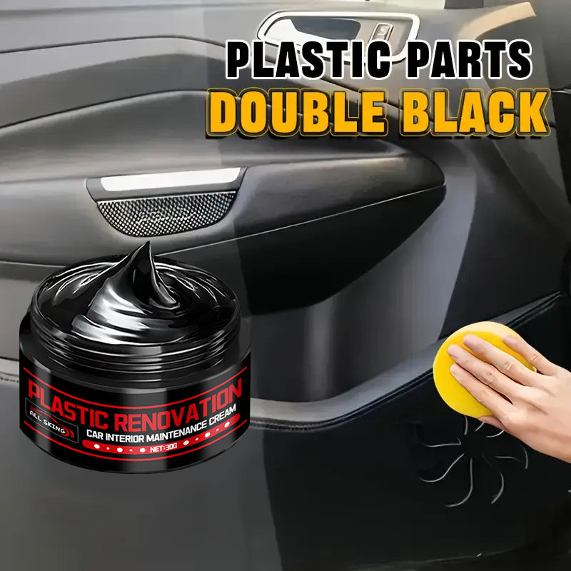 Car Plastic Part Restorer, Black Interior Trim Polishing Wax, Aging Prevention Refurbishment Agent, Repair Plastic Scratches, Tire Shine Paste, Leather Sofa Seat Care Cream, Suitable for All Car Interiors and Exteriors