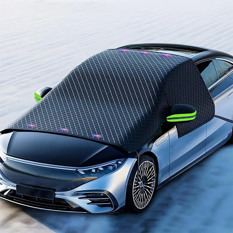 Portable Car Snow Shield, Easy to Install And Store, Car Snow Cover, Magnetically Fixed to Withstand Strong Winds, Full Coverage to Protect Against Snow And Frost, Suitable for All Seasons, Compatible with Most Cars