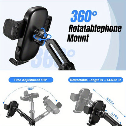 [2-In-1 Cup Phone Holder] Car Cup Holder Phone Mount, Upgraded 2-In-1 Car Cup Phone Holder Expander with Adjustable Base, 360-Degree Rotation, Cup Phone Holder for Car Compatible with Iphone, Samsung & All Smartphones