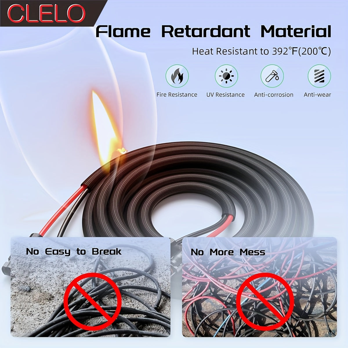 1pc Solar Panel Extension Cable, Flame Retardant Protective Sleeve Twin Wire with Female And Male MC4 Connectors for Car, RV, Photovoltaic Systems Extension Cords