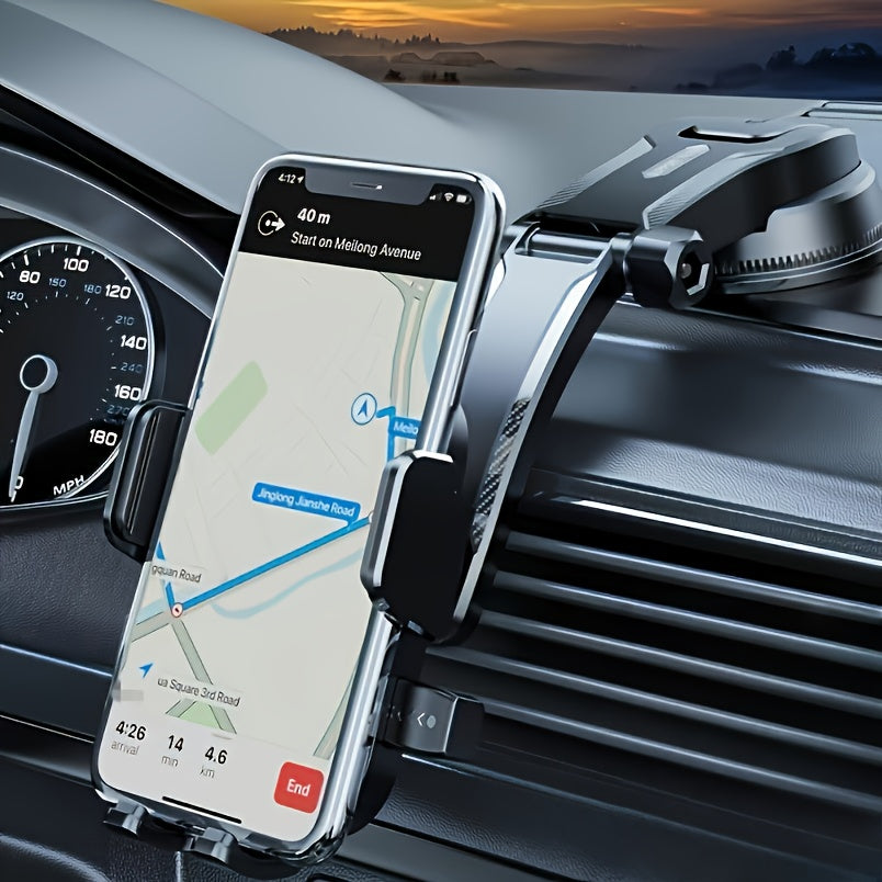 An Upgraded Version of a Chic Model Car Phone Holder That Can Be Adjusted for Both Horizontal And Vertical Positions. This Universal Suction Cup Holder Is Stable for Car Navigation And Fits All Mobile Phones, Making It Perfect for Your Car Dashboard