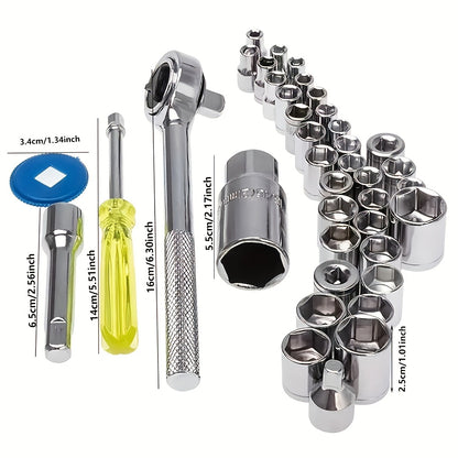 40pcs Socket Wrench Tool Kit - A Professional Hand Tool Set Designed for Various Uses And Easy Upkeep
