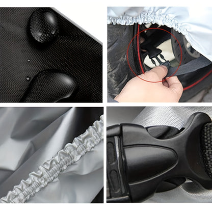 190T Universal Fit All-Waterproof, Dustproof, Sunscreen Heavy Duty Motorcycle Cover, Waterproof All Seasons Indoor Outdoor Protection, Sport Bikes Cruisers Scooter Touring Off-Road