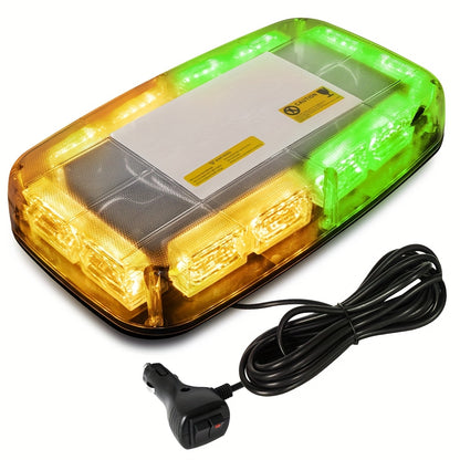 48LED Roof Top Strobe Lights Bar | IP67 Waterproof High-Visibility Emergency Safety Warning LED Emergency Vehicles Light for Plow, Trucks, Construction Vehicles Car, 12-24V, Universally Applicable, Without Battery