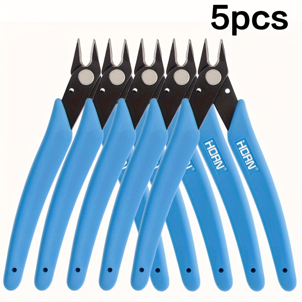 [Precision Flush Cutter Pliers] 5/10pcs 5-Inch Precision Flush Cutter Pliers - Durable Steel, Rust-Resistant, Micro Side Cutting Nippers For Electronics, Zip Ties, Crafts, Model Kits, Set Of 10