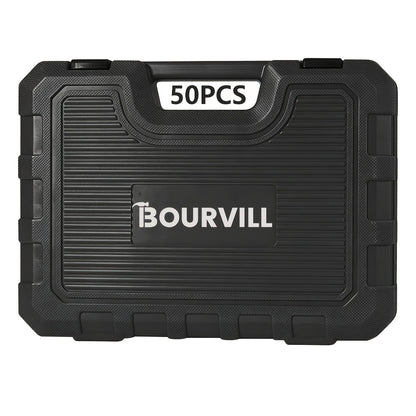 [Impact Socket Set] 50/53pcss Impact Socket Set - 3/8-Inch Drive, Including Common Metric Sizes (8-22 Mm) And Imperial Sizes (5/16-3/4 Inch), Made of CR-V Steel. The 53pcss Set Includes 24-Tooth 1/4-Inch Metric Sockets, Ideal for Enthusiasts And Machinist